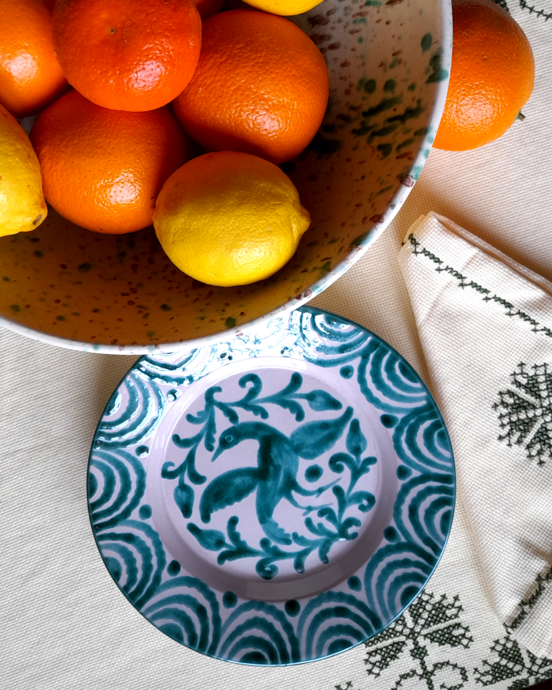 Garza Fajalauza Plate in Green — CASA PLETÓRICA — Handmade Spanish